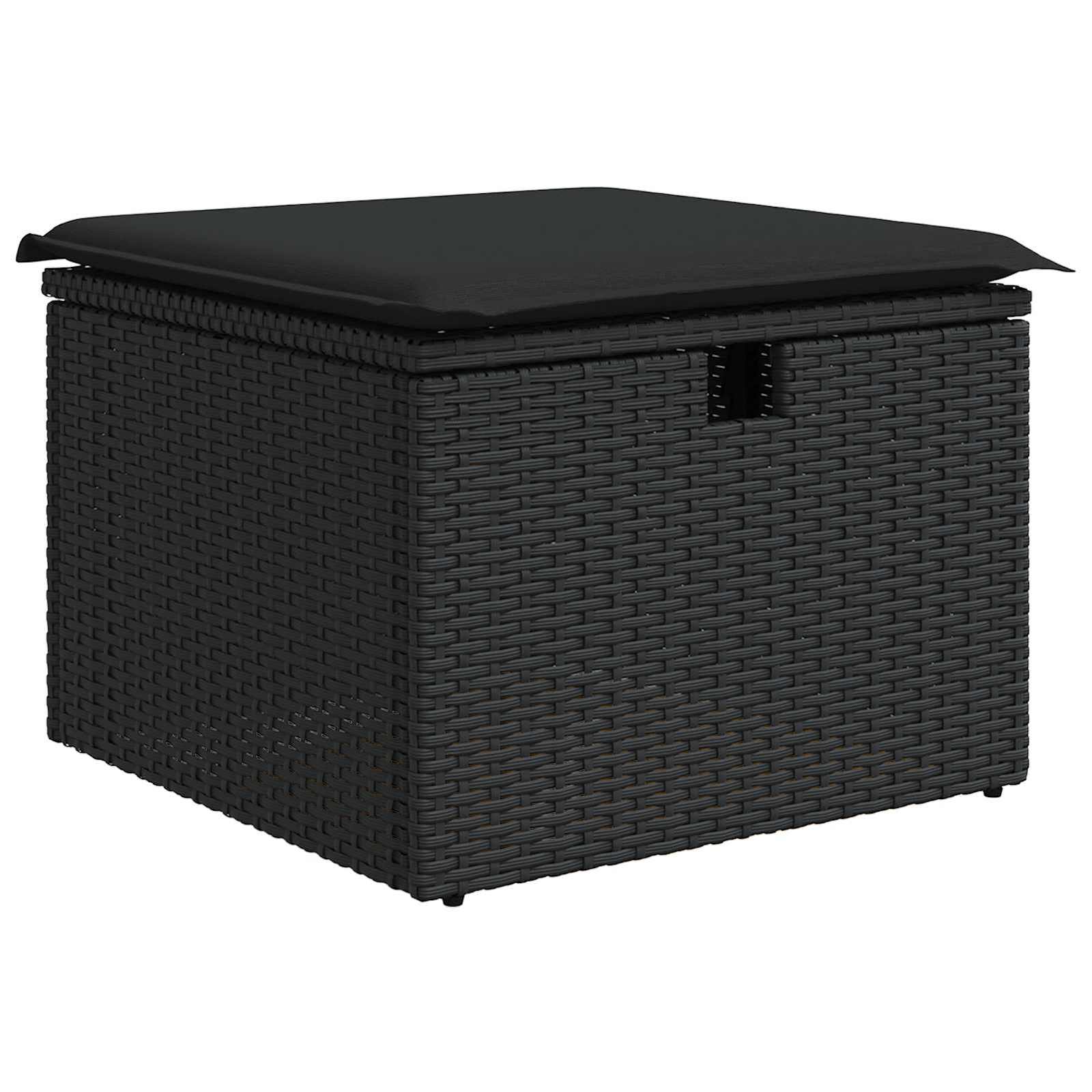 Tuin Sofa Set met kussen met opslag Zwart poly rattan