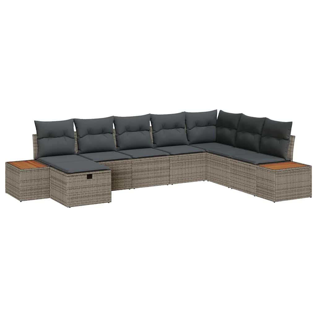 Tuin Sofa Set met kussen met opslag Grijs poly rattan