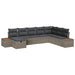 Tuin Sofa Set met kussen met opslag Grijs poly rattan