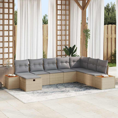 Tuin Sofa Set met kussen met opslag Beige poly rattan