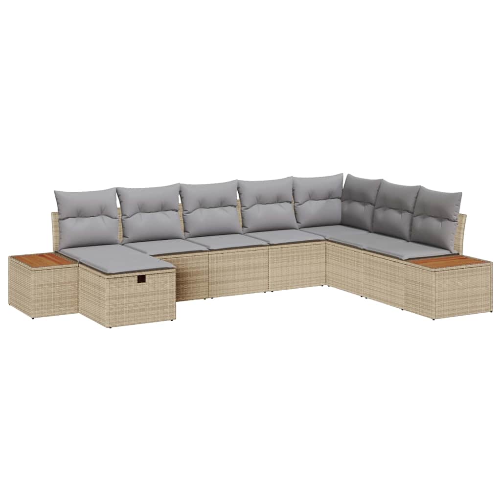 Tuin Sofa Set met kussen met opslag Beige poly rattan