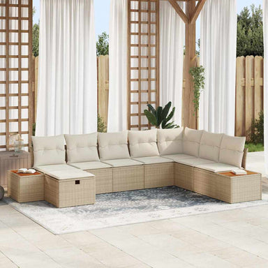 Tuin Sofa Set met kussen met opslag Beige poly rattan