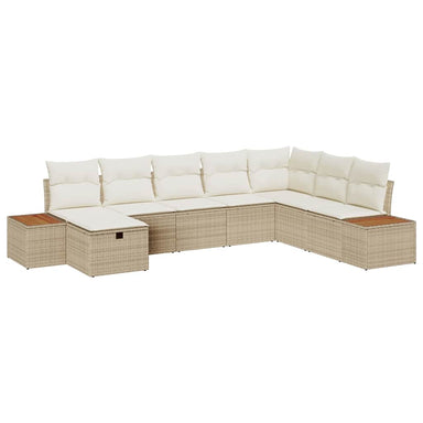 Tuin Sofa Set met kussen met opslag Beige poly rattan