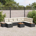 Tuin Sofa Set 9 st Zwart poly rattan