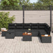 Tuin Sofa Set 9 st Zwart poly rattan