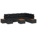 Tuin Sofa Set 9 st Zwart poly rattan