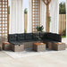 Tuin Sofa Set met kussen 9 pcs Grijs Poly riet