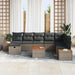 Tuin Sofa Set met kussen 9 pcs Grijs Poly riet