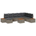 Tuin Sofa Set met kussen 9 pcs Grijs Poly riet