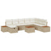 Tuin Sofa Set 9 st Beige poly rattan