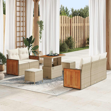 Tuinbankenset 8 st 8-Aantal zitplaatsen Beige en Crème