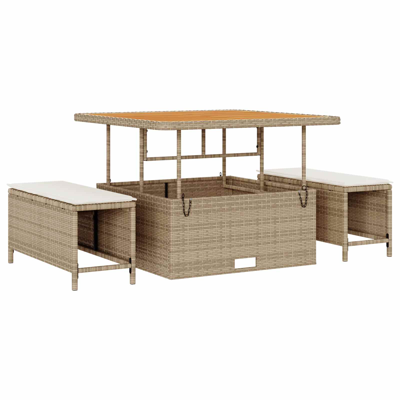 Tuinbankenset 8 st 8-Aantal zitplaatsen Beige en Crème