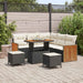 Tuinbankenset met kussen 8 pcs Zwart en Crème