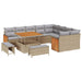 Tuinbankenset 12 st 12-Aantal zitplaatsen Beige en Licht Grijs