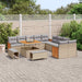 Tuinbankenset 13 st 13-Aantal zitplaatsen Beige en Licht Grijs