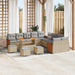 Tuinbankenset 14 st 14-Aantal zitplaatsen Beige en Licht Grijs