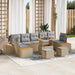 Tuinbankenset 10 st 9-Aantal zitplaatsen Beige en Licht Grijs