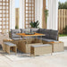 Tuinbankenset 8 st 7-Aantal zitplaatsen Beige en Licht Grijs