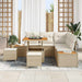 Tuinbankenset 8 st 7-Aantal zitplaatsen Beige en Crème