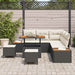 Tuinbankenset met kussen 8 pcs Zwart en Crème