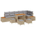 Tuinbankenset 10 st 9-Aantal zitplaatsen Beige en Licht Grijs