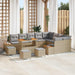 Tuinbankenset 13 st 12-Aantal zitplaatsen Beige en Licht Grijs