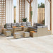 Tuinbankenset 14 st 13-Aantal zitplaatsen Beige en Licht Grijs