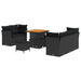 Tuin Sofa Set 8 st 5-Aantal zitplaatsen Zwart poly rattan