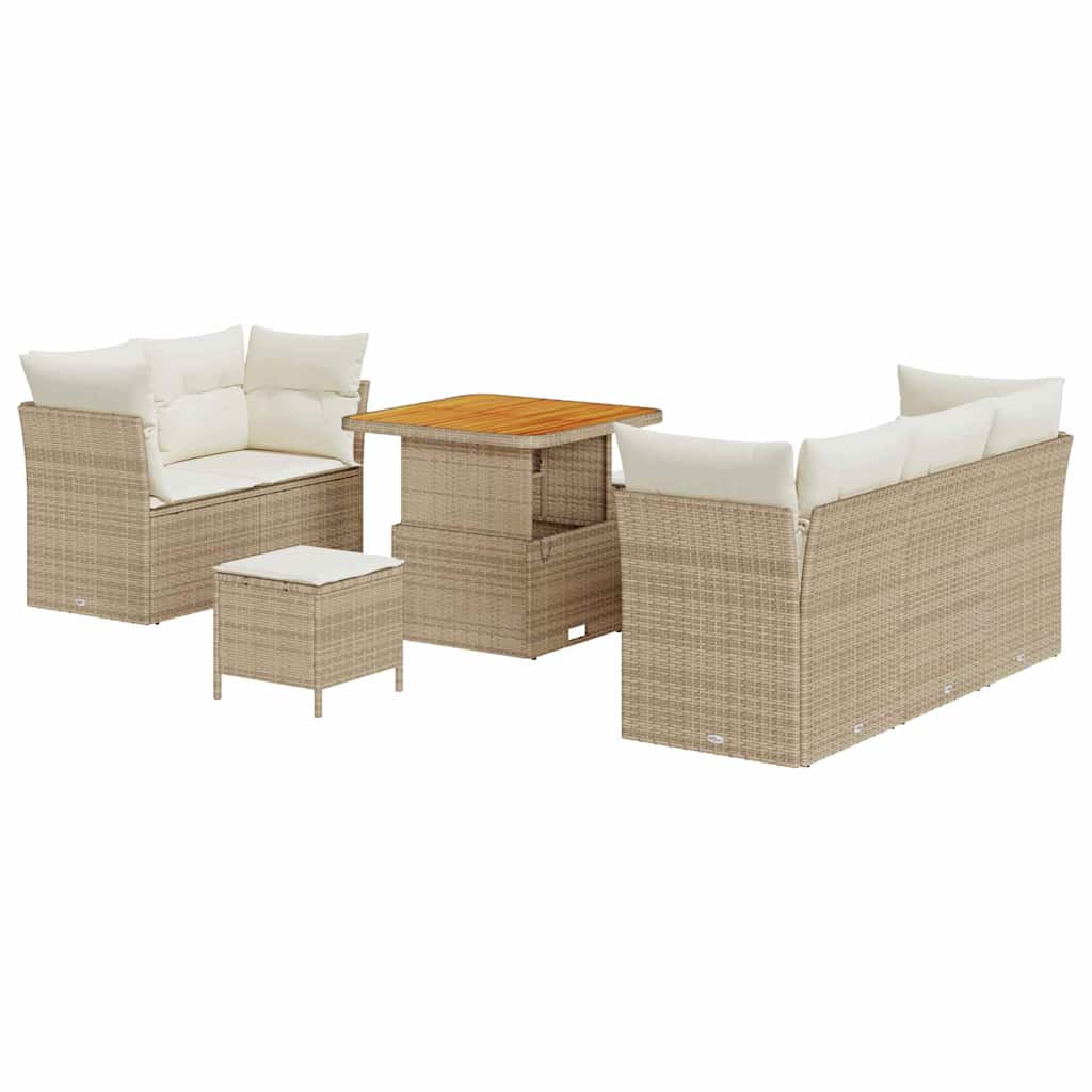 Tuin Sofa Set 8 st 5-Aantal zitplaatsen Beige en Crème