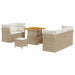 Tuin Sofa Set 8 st 5-Aantal zitplaatsen Beige en Crème