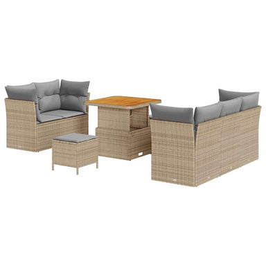 Tuin Sofa Set 8 st 5-Aantal zitplaatsen Beige en Licht Grijs