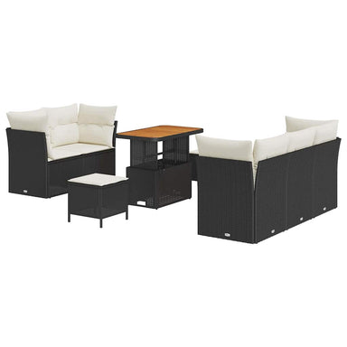 Tuin Sofa Set 8 st 5-Aantal zitplaatsen Zwart en Crème