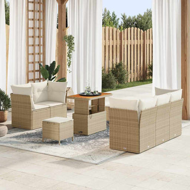 Tuin Sofa Set 8 st 5-Aantal zitplaatsen Beige en Crème