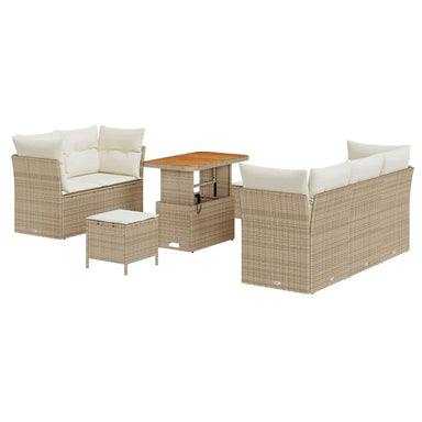 Tuin Sofa Set 8 st 5-Aantal zitplaatsen Beige en Crème
