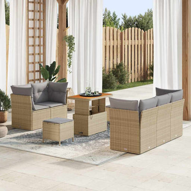 Tuin Sofa Set 8 st 5-Aantal zitplaatsen Beige en Licht Grijs