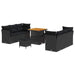 Tuin Sofa Set met kussen 9 pcs Zwart poly rattan
