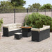 Tuin Sofa Set met kussen 9 pcs Zwart en Crème poly rattan