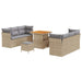 Tuin Sofa Set met kussen 9 pcs Beige en Licht Grijs poly rattan