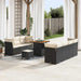 Tuin Sofa Set met kussen met opslag 10 pcs Zwart en crème