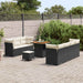 Tuin Sofa Set met kussen met opslag 10 pcs Zwart en crème