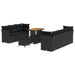 Tuin Sofa Set 10 pcs Zwart Poly rattan en gepoedercoat staal