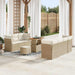 Tuin Sofa Set met kussen 10 pcs beige en crèmekleurig
