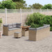 Tuin Sofa Set met kussen met opslag 10 pcs beige en lichtgrijs