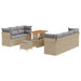 Tuin Sofa Set met kussen met opslag 10 pcs beige en lichtgrijs