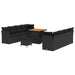 Tuin Sofa Set 11 st 8-Aantal zitplaatsen Zwart poly rattan