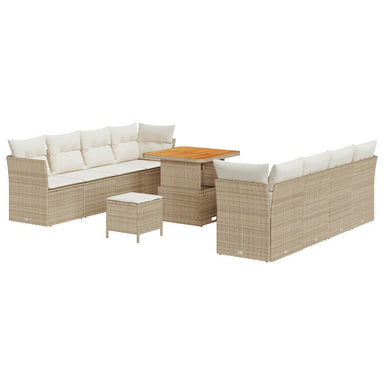 Tuin Sofa Set 11 st 8-Aantal zitplaatsen Beige en Crème