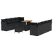 Tuin Sofa Set 11 st 8-Aantal zitplaatsen Zwart poly rattan