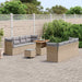 Tuin Sofa Set 11 st 8-Aantal zitplaatsen Beige en Licht Grijs