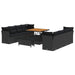 Tuin Sofa Set 11 st 8-Aantal zitplaatsen Zwart poly rattan