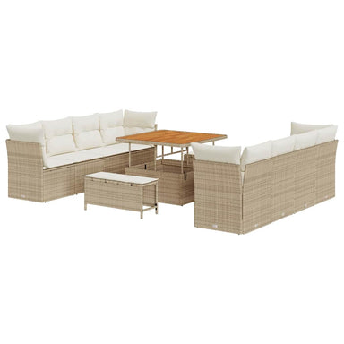 Tuin Sofa Set 11 st 8-Aantal zitplaatsen Beige en Crème